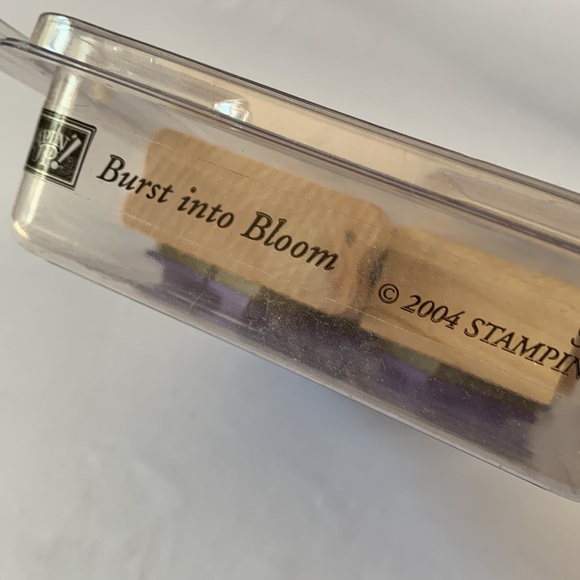 Stampin' Up BURST INTO BLOOM Mounted Wood Stamp Set RETIRED - Picture 3 of 3